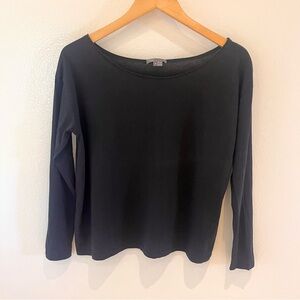 Vince Boat Neck Long Sleeve Tee Shirt